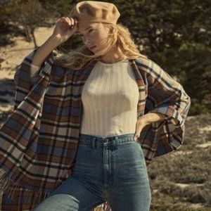 Dôen Ember Wrap in Saint Moritz Plaid Cashmere Wrap Size Small